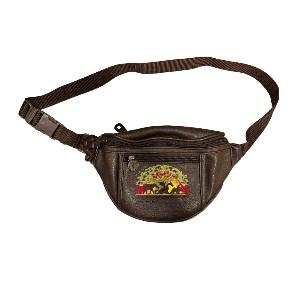 Vintage WALT DISNEY WORLD Animal Kingdom Embroidered Polyvinyl Fannie Pack Bag